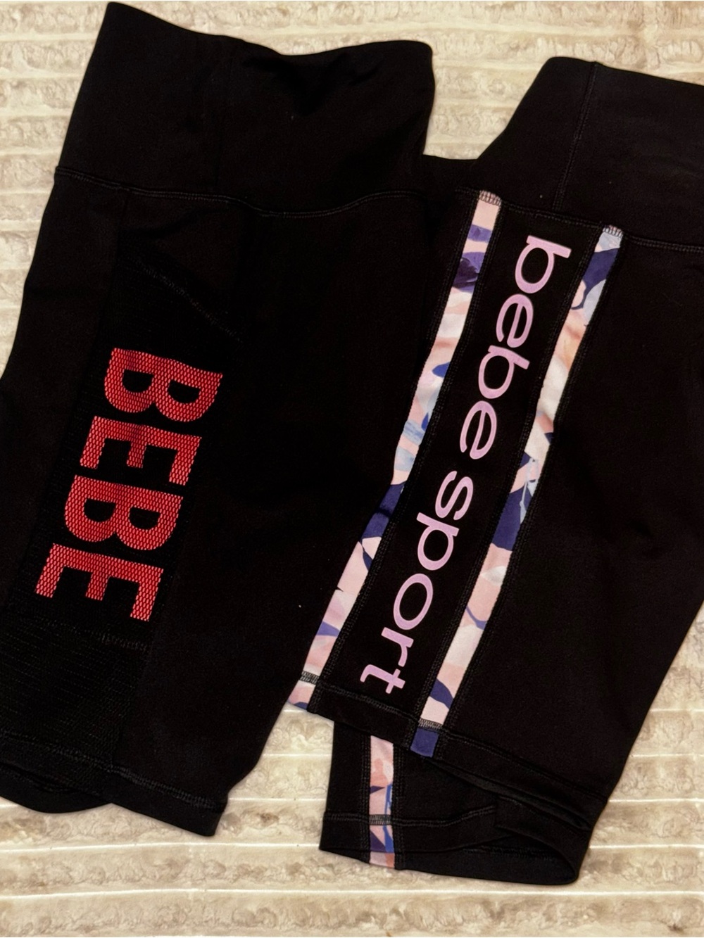 bebe Sport Women’s Bike Shorts 2-Pack Black – Size S & M